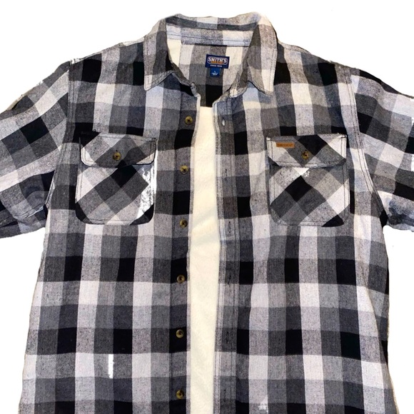 Smith Flannel SHERPA LINED Cotton Button Down Jacket - Picture 1 of 5